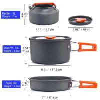 Juego de Cocina de Camping al Aire Libre Ollas, Platos, Utensilios de Kitchen para Senderismo y Picnic - details 3