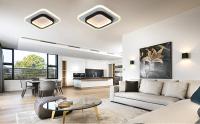LED Plafón de Techo Cuadrada 40W GOECO, Blanco y Negro, Luz Cálida 3000K - Ideal para Espacios Modernos, 40x40x5 CM - details 0