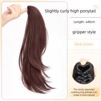 Extensión de cabello sintético con cola de caballo recta ligeramente levantada de 12/16 pulgadas, peluca con cola de caballo con Clip, peluca de cola de caballo en capas dulces - details 17