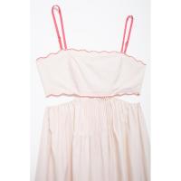 BUNO-Vestido estampado de tirantes con personalidad a la moda de verano para mujer, falda larga sin mangas con cordones y espalda descubierta - details 5
