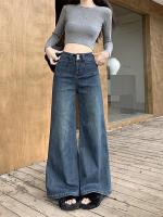 Pantalones holgados de pierna ancha informales para mujer, vaqueros holgados de cintura alta Retro Harajuku - details 3