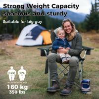 Camping Plegable, hasta 205 kg, Sillas de Camping Portátiles con Reposabrazos y Zona Lumbar Ajustable y Bolsa Térmica y Portavasos, Respaldo Alto Silla para Exterior Jardín Pesca - details 5