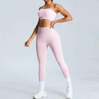 Conjunto de ejercicio de yoga sin costuras para mujer, ropa deportiva de entrenamiento portátil, gimnasio y fiesta, conjunto de 2 piezas - details 3