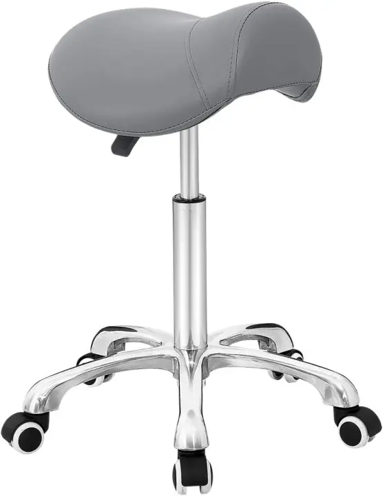 Taburete Ajustable Trabajo Taburete con Ruedas para peluquería Cocina Oficina salón de Belleza, Silla giratoria heces (Negro) - 1