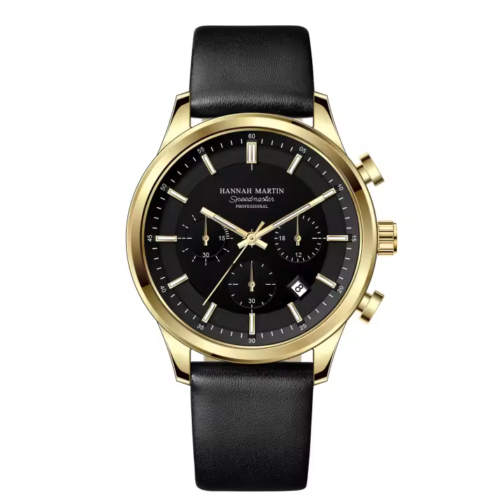 Reloj de negocios con movimiento de cuarzo original de cuero - 1