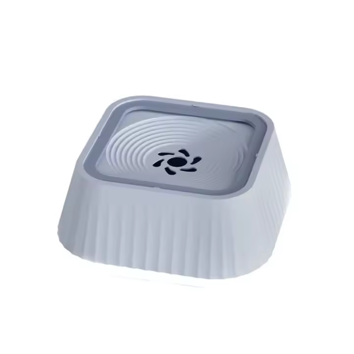Fuente de agua para mascotas sin derrames con placas flotantes, bebedero antisalpicaduras, alimentador lento, boca no humectante, cuenco de agua para perros - 1