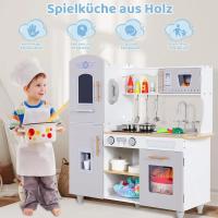 AuAg Juego de cocina de madera para niños pequeños, regalo de cocina de juguete para niños y niñas, juego de cocina, estufa y dispensador de agua con sonido - details 11