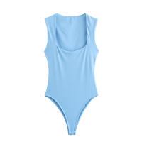 OUWU- Moda Mujer Nuevo Verano Blanco Ajustado Sexy Cuello Cuadrado Sin Mangas Color Sólido Mono Chic Mujer Bustier Tops Mujer - details 2