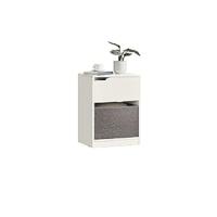 Conjunto de Mesa de Noche de Blanco Set de 2 Mesitas con Cajón y 2 Estanterías - details 13