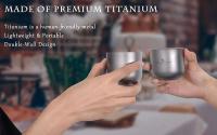 Viaje sin fronteras: villa para acampar, taza de agua de titanio de doble capa, protección contra quemaduras, picnic al aire libre, 125 ml - details 0