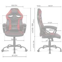 DR50 - Silla Gaming Profesional, Polipiel, reposabrazos Acolchados, pistón Clase 4, Asiento basculante, Altura Regulable, cojín Lumbar, Color Negro - details 2