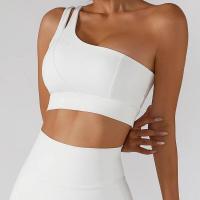Sujetador deportivo sexy de un solo hombro para mujer, ropa interior de entrenamiento de gimnasia, chaleco para correr de alto soporte - details 17