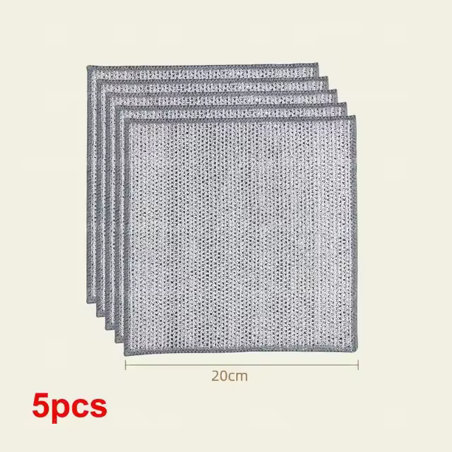 Paño de Limpieza de Acero Engrosado Paño de Cocina de Malla de Microfibra de Hierro de Doble Capa - 1