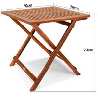 Mesa plegable de madera de acacia mesa Auxiliar mesita de centro 70x70cm mueble de exterior