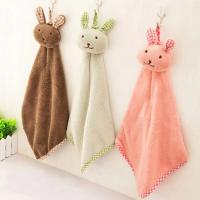 Toalla de Mano de Terciopelo de Coral con Dibujo de Conejo Toalla de Cocina y Baño para Niños - details 1