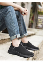Los hombres zapatos transpirables de malla tejida ultra-ligeros con suela gruesa de pedal. - details 4