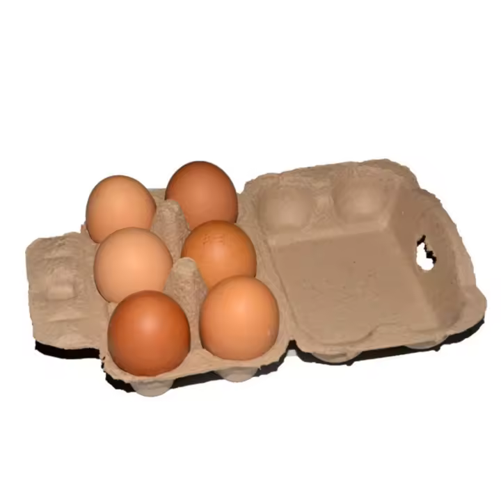 Cartones de huevo de pulpa Natural, accesorios de 3 piezas, 6 celdas, 12 celdas, papel Kraft, soportes de madera, herramientas de cocina - 1