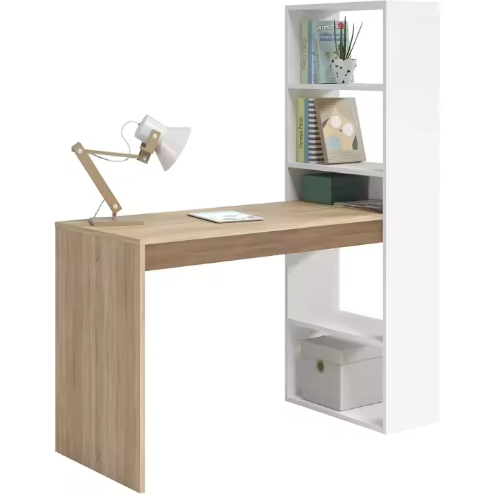 Escritorio de Dos Modelos Escritorio de Ordenador Blanco Artik y Roble Canadiano - 1