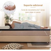 Colchón de Espuma viscoelástica Topper con memoria con Funda removible y lavable, 140 x 190 cm, 4 cm, Blanco - details 4