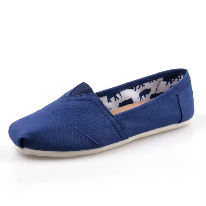 Mocasines Azules de Verano Zapatos Planos Clásicos de Lona para Mujer Zapatos Informales Cómodos y Transpirables para Hombre Alpargatas sin Cordones - 1