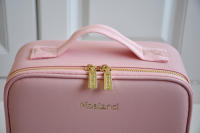 Bolsa de maquillaje con espejo grande con compartimentos para mujer, estuche de cosméticos de viaje de cuero PU impermeable, nuevo - details 10