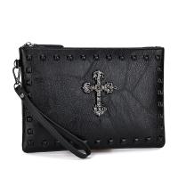 Bolso de mano de cuero PU suave a la moda para hombre, bolso duradero de alta calidad, bolso de mano con diseño de retales informal - details 6
