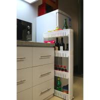 home-man funda para estantería organizador con 3 grandes cestas de almacenamiento, Brecha de almacenamiento delgado deslice hacia fuera Pantry Rack de almacenamiento para espacios estrechos, 3 pisos - details 1