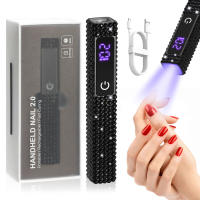 Secador de uñas portátil, lámpara de manicura de mano de secado rápido con diamantes, recargable por USB, UV LED hine - details 0