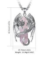 Eudora-collar prismático de cuarzo rosa Hexagonal para hombre y mujer, colgante de cuarzo rosa, piedra curativa Punk, regalo de joyería - details 3