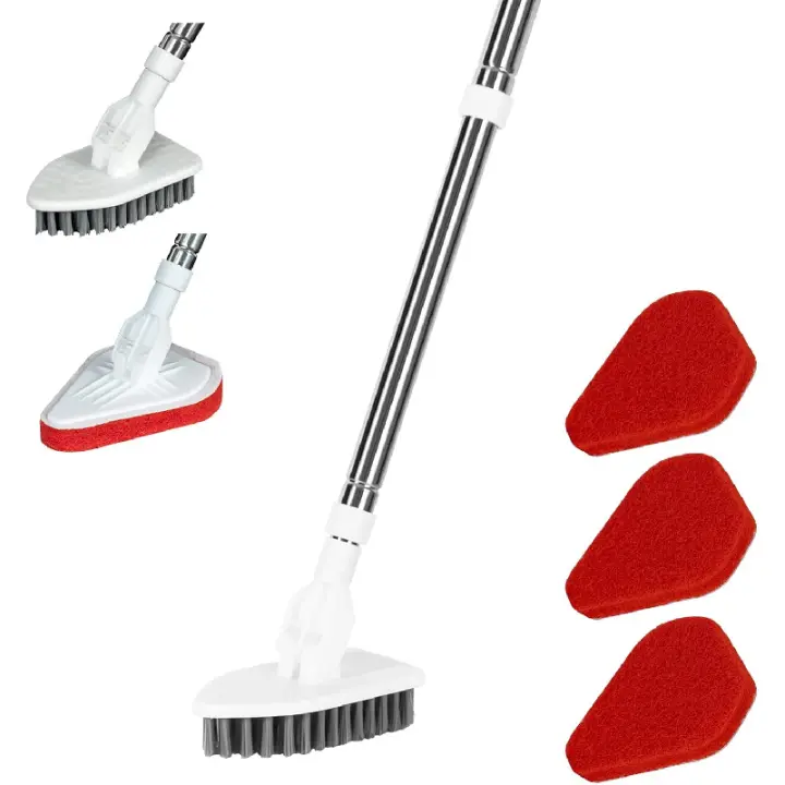 Cepillo de Limpieza de Ducha de Mango Largo 2 en 1 Extensible para Baño y Cocina - 1