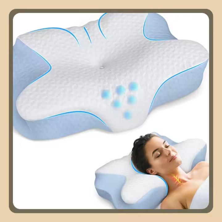 Almohada cervical de Espuma viscoelástica, cómoda Almohada para Dormir, Ideal para Dormir de Lado, de Espalda y Boca Abajo, Funda de Almohada Lavable, 61 x 41 x 11,5 cm - 1