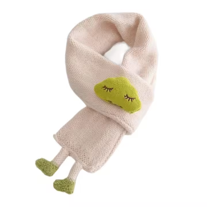 Bufanda de punto para bebé, chal de cuello grueso y cálido para niños, protector de cuello de nubes de dibujos animados, Otoño e Invierno - 1