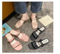Forme a cuña los zapatos de las mujeres de los deslizadores de la moda del diseñador de las chanclas - details 3