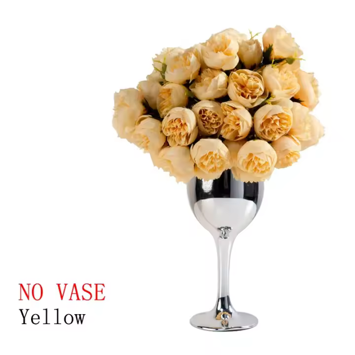 Flores Artificiales de Peonía 27 Cabezas para Decoración de Búzco de Boda y Fiesta - 1
