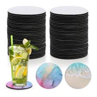 60 Pack Sublimation Blank Coaster, Round Sublimation Blank Cup Mat, Rubber Heat Transfer Press Cup Coaster, 4 Inches - details 1