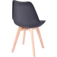 Sillas de ComedorBasic - Pack de 4 Sillas Nórdicas en Blanco, Negro y Gris con Asiento Tapizado y Patas de Madera de Haya Maciza (Negro) - details 4