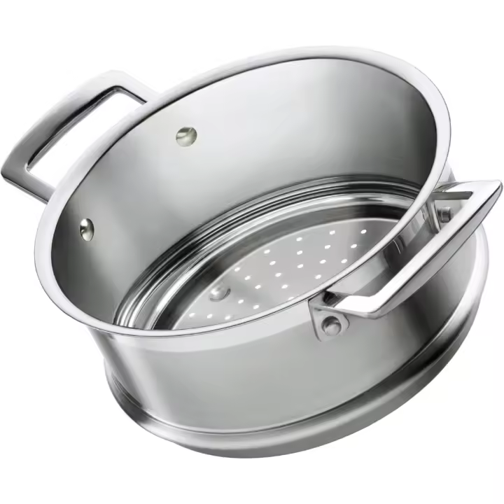 Olla de Acero Inoxidable de 20 cm con Asas Cocina de Calidad con Diámetro de 24,1 x 32,6 x 11,7 cm - 1
