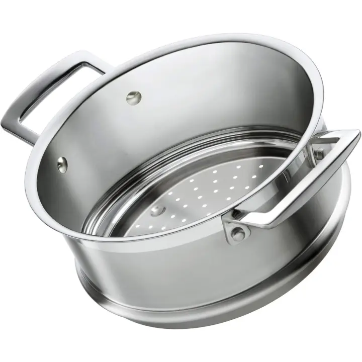 Olla de Acero Inoxidable de 20 cm con Asas Cocina de Calidad con Diámetro de 24,1 x 32,6 x 11,7 cm - 1