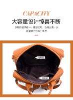 Mochila de cuero blanco y amarillo para mujer, bolsa de trabajo suave y sencilla, con correa para el hombro, informal, de viaje - details 11