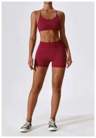 Top corto de gimnasio mejorado para yoga para mujer, sujetador deportivo ajustado sin costuras, sujetador transpirable - details 10