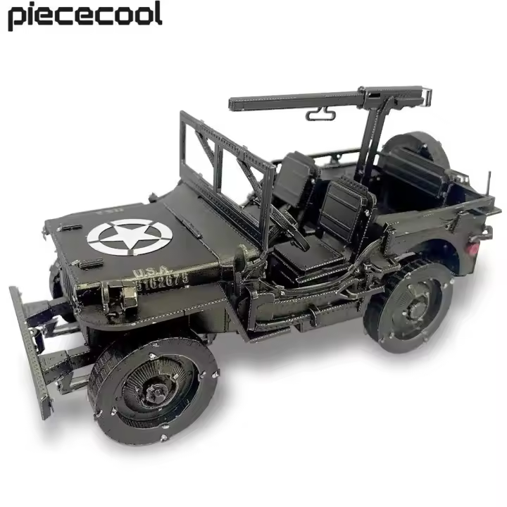 Piececool-Kits de construcción de modelos Willys MB SUV, rompecabezas de Metal 3D, Juguetes DIY, Jiasaw para adolescentes, regalo de cumpleaños, 221 Uds. - 1