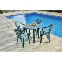 Silla cancún verde apilable 8X con respaldo alto y zapatilla antideslizante - muebles de exterior marca shaf - details 1