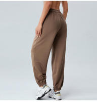 Pantalones de chándal sueltos de cintura alta de primavera para mujer, pantalones largos informales adelgazantes con capa de aire suave para Fitness - details 20