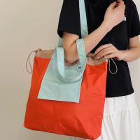 Bolso de compras plegable de color, bolso de bolsillo respetuoso con el medio ambiente de gran capacidad, bolso de mano con cordón impermeable reutilizable para niñas - details 25