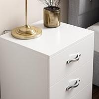 Vida Designs Riano - Mesilla de noche con 3 cajones, color blanco