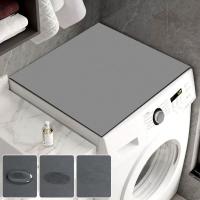 Cubierta rectangular para lavadora, almohadilla de goma con absorción de agua, antipolvo para horno microondas, Color sólido - details 2
