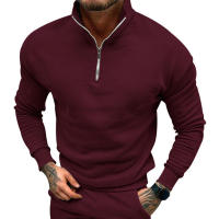 Chaqueta de color liso con cuello alto y media manga larga, para hombre - details 24