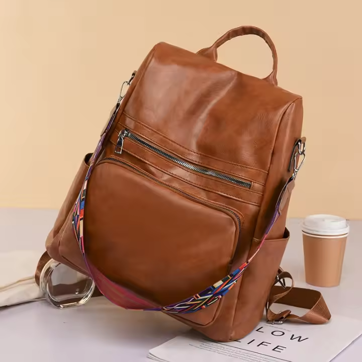 Mochila de cuero de alta calidad para Mujer, Bolso de hombro Femenino Vintage, Bolso de viaje antirobo, Mochilas escolares para Niños - 1