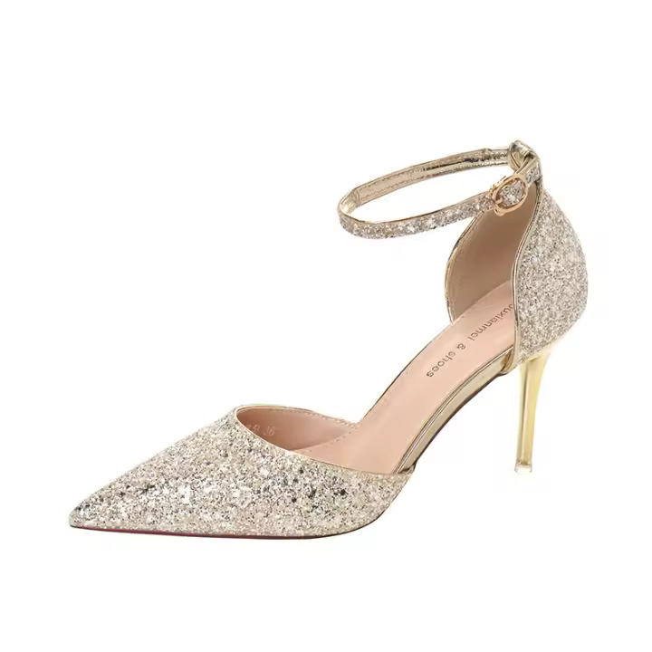 Zapatos de Novia de Tacón Alto Microfibra para Forro, Cuero Sintético Exterior - 1