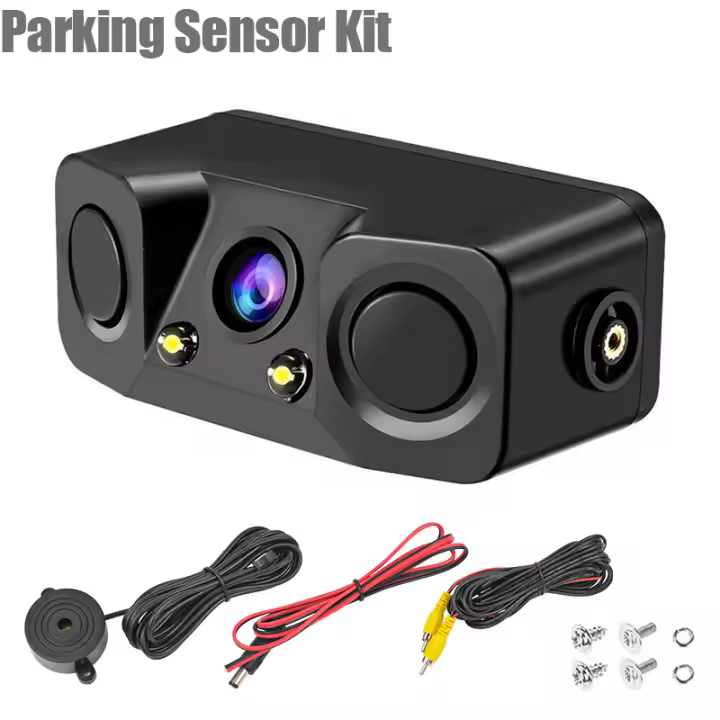 Kit de Sensor de estacionamiento 3 en 1, sistema de pantalla LED Parktronic Visible, Monitor de respaldo, cámara de marcha atrás, alarma de Radar de marcha atrás - 1